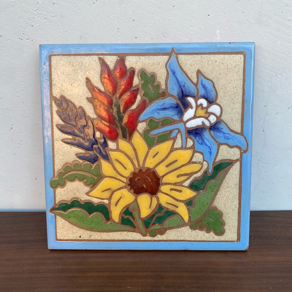 Vintage Floral Trivet Wall Hanging